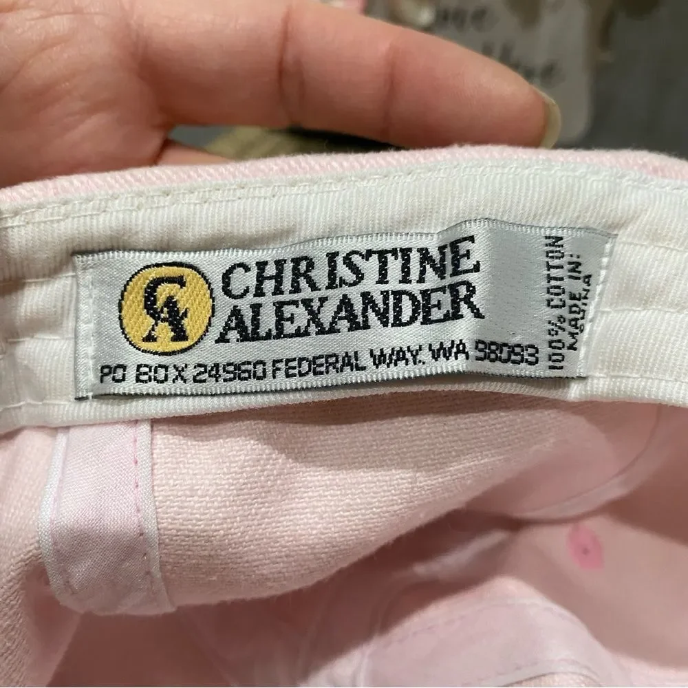 Christine Alexander High Maintenance Rhinestone Cap Pale Pink Strap Back OSFA